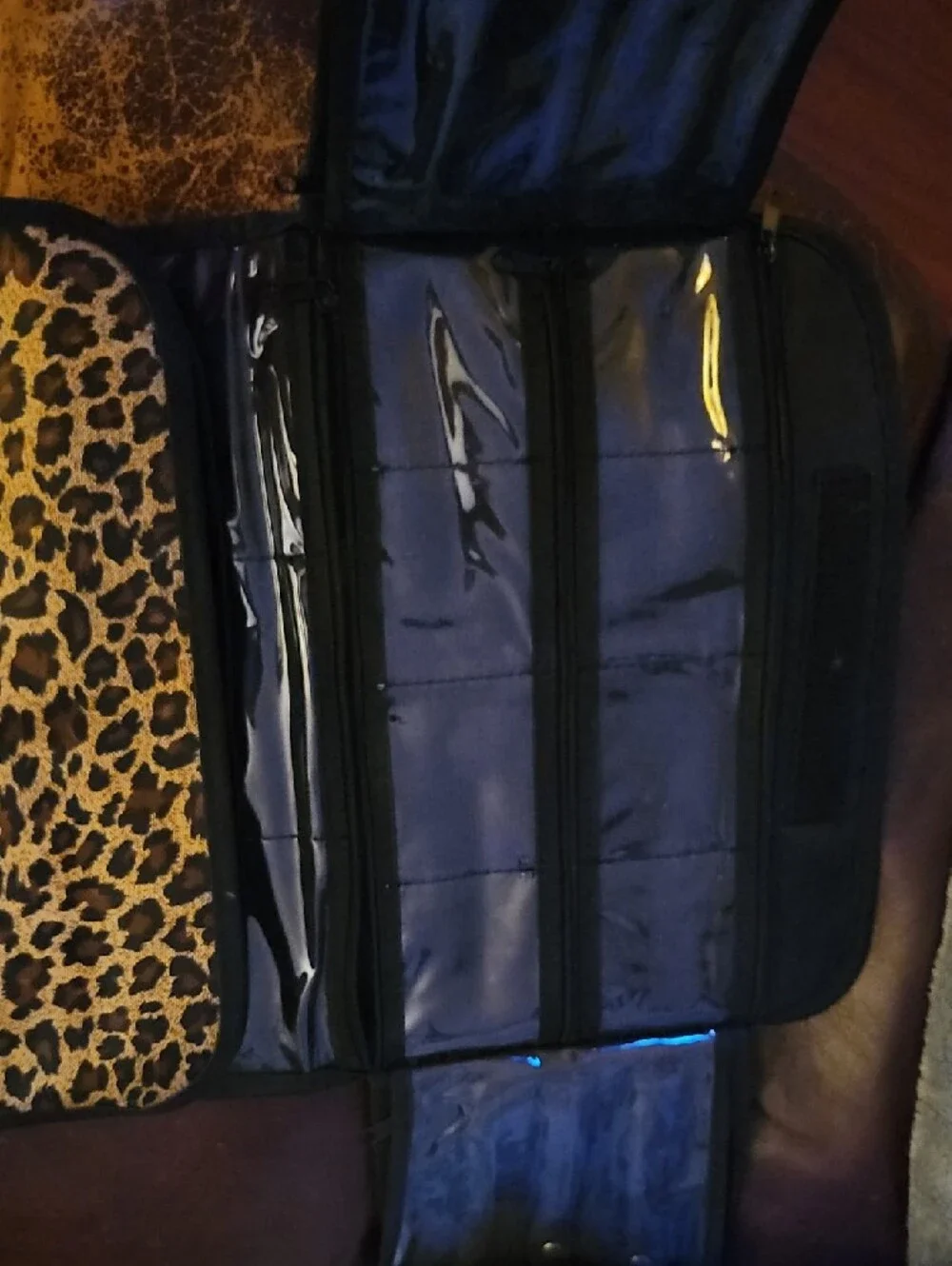 Leopard Print Women’s Makeup Bag Organizer - Brown/Black